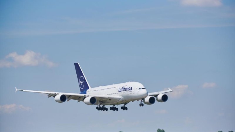 ה-A380 של לופטהנזה. צילום: לופטהנזה