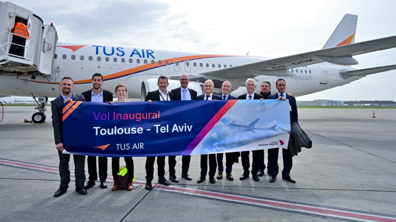 השקת קו חדש של חברת TUS  מטולוז לת"א. צילום: נמל התעופה של טולוז