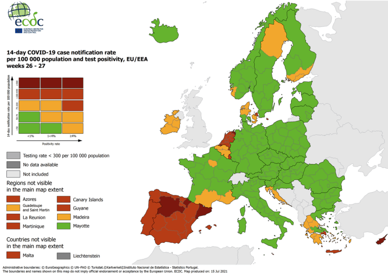 מרבית אירופה ירוקה. צילום מ-reopen.europa.eu/en/