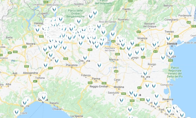 בדיקות קורונה באיטליה. צילום מסך מאתר  - https://locate.synlab.it/