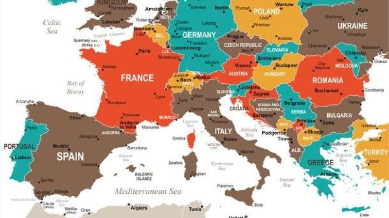 מפת אירופה. צילום: 123rf