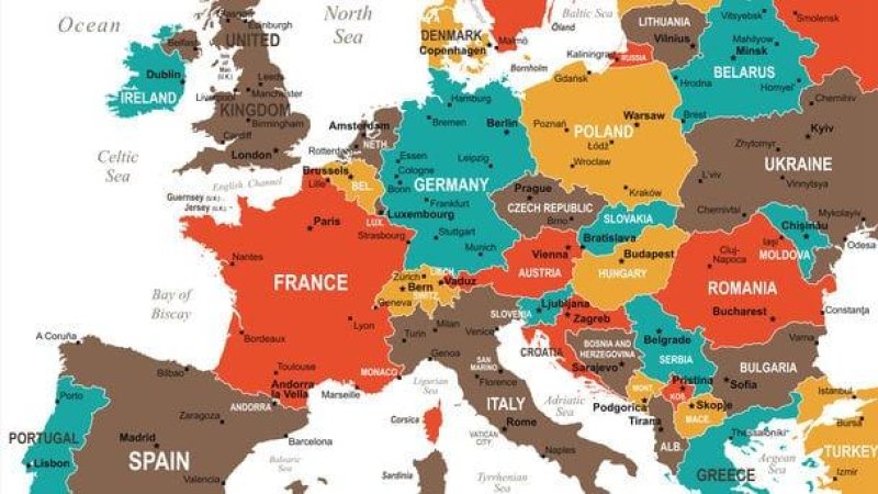 מפת אירופה. צילום: 123rf