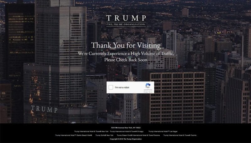 אתר ההזמנות של מלונות טראמפ קרס|אתר ההזמנות של מלונות טראמפ קרס