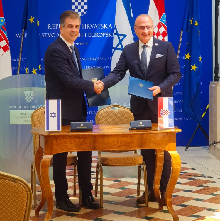 שר החוץ אלי כהן בביקור מדיני בקרואטיה. צילום: שגרירות ישראל בקרואטיה