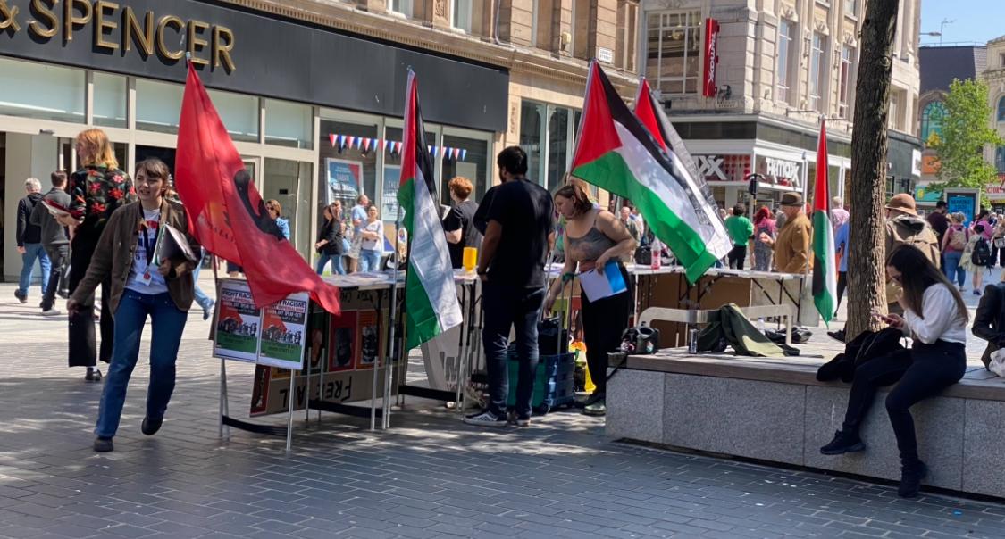 הפגנות פרו-פלסטיניות נגד ישראל באירוויזיון, ליברפול 2023 (צילום: עמית קוטלר)