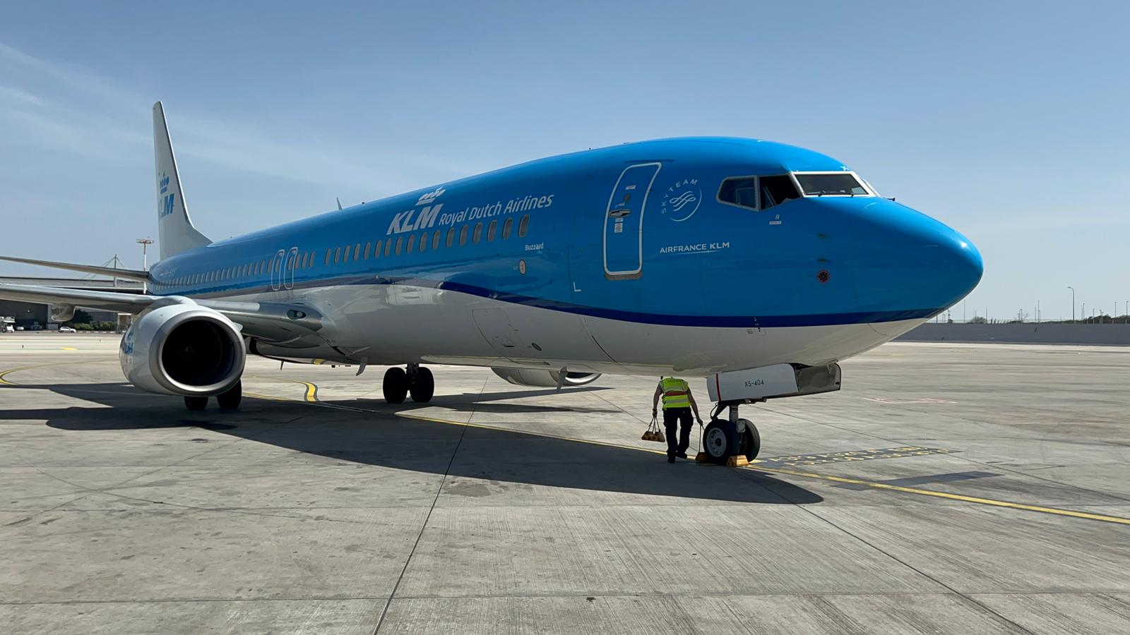 מטוס KLM. היום בנתב''ג (צילום: KLM)