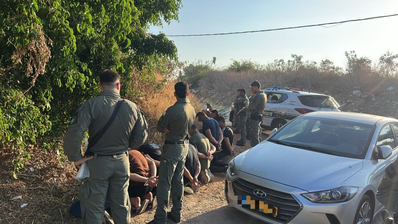 תפיסת שב"חים (צילום: דוברות המשטרה)