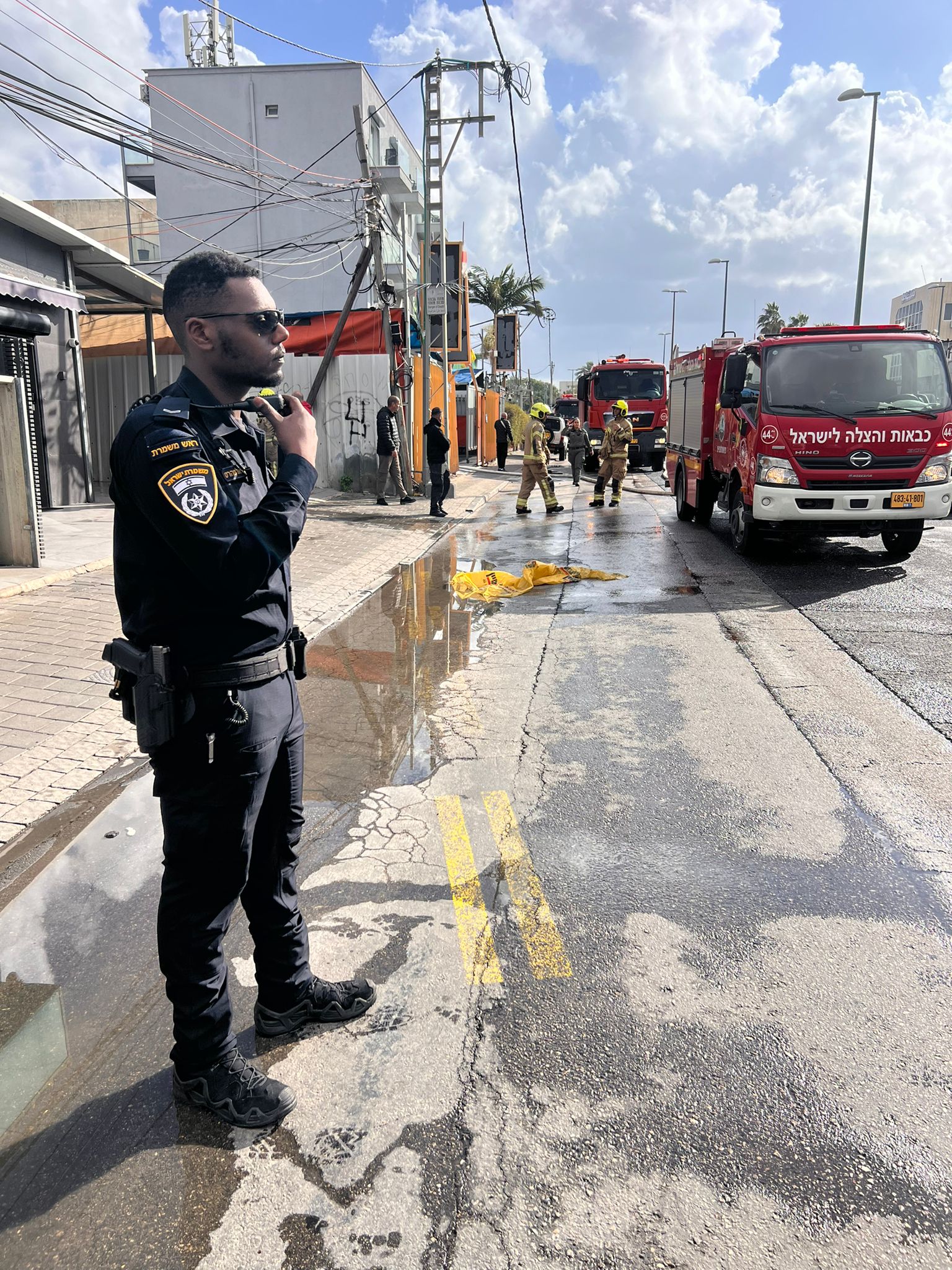 זירת השריפה בתל אביב