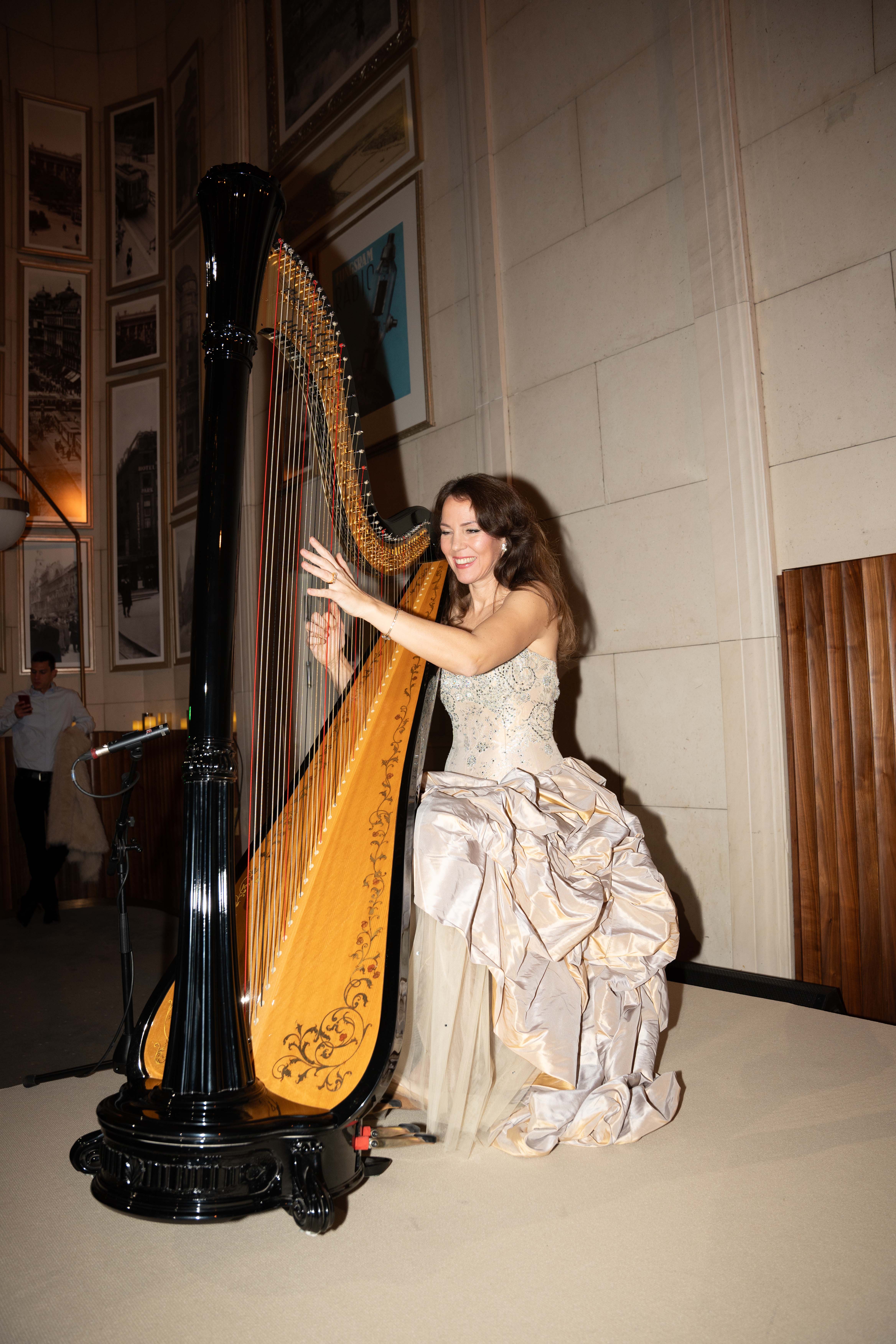 Harpist at the opening event. Photo: Al Habtoor Group